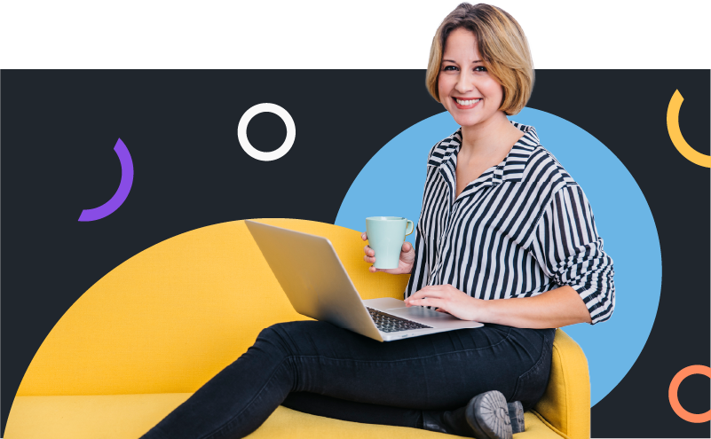 Woman learning on BRAIN LMS, free trial available